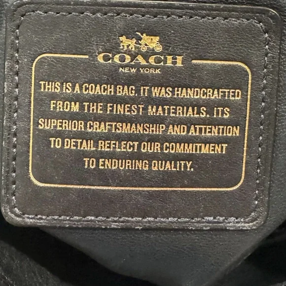 Coach Nomad Black Leather Hobo Bag with Gold Accents - Picture 8 of 13